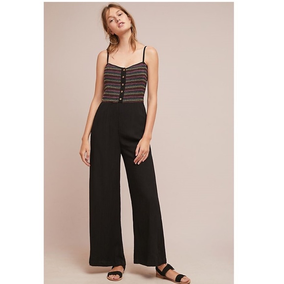 NEW Anthropologie Artemis Embroidered Jumpsuit - Picture 3 of 5